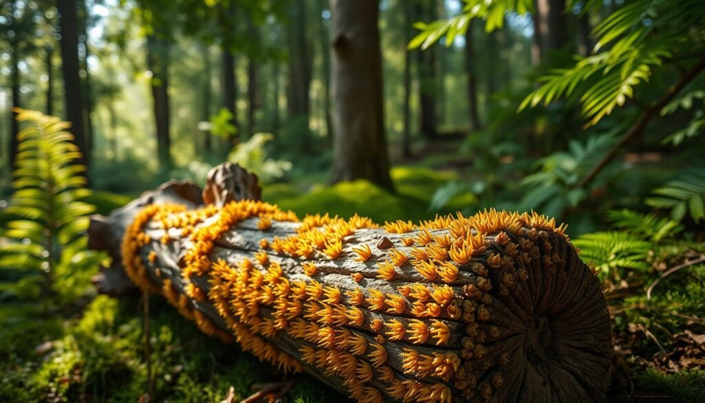 soplówka jeżowata kłoda