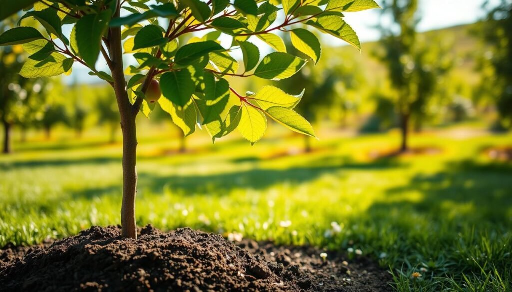 młode drzewko po posadzeniu młode drzewko po posadzeniu