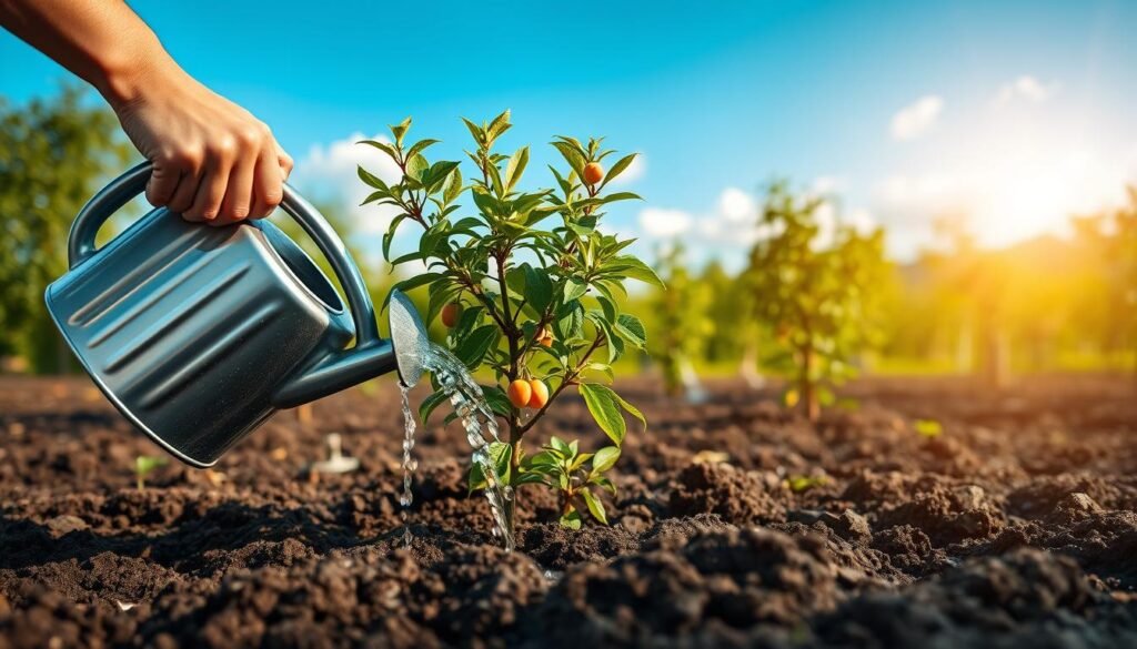 nawadnianie drzewka moreli